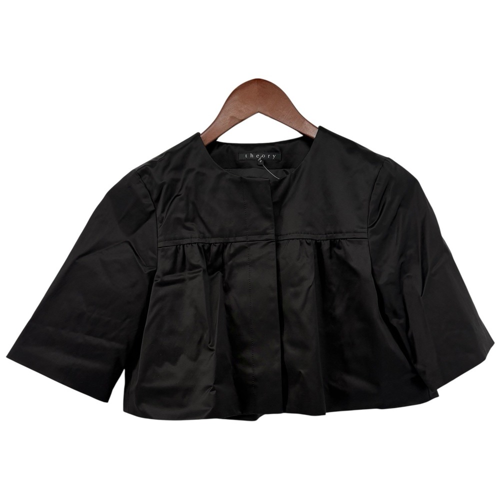 Theory Satin Tuxedo Bolero Jacket Black XS‎
